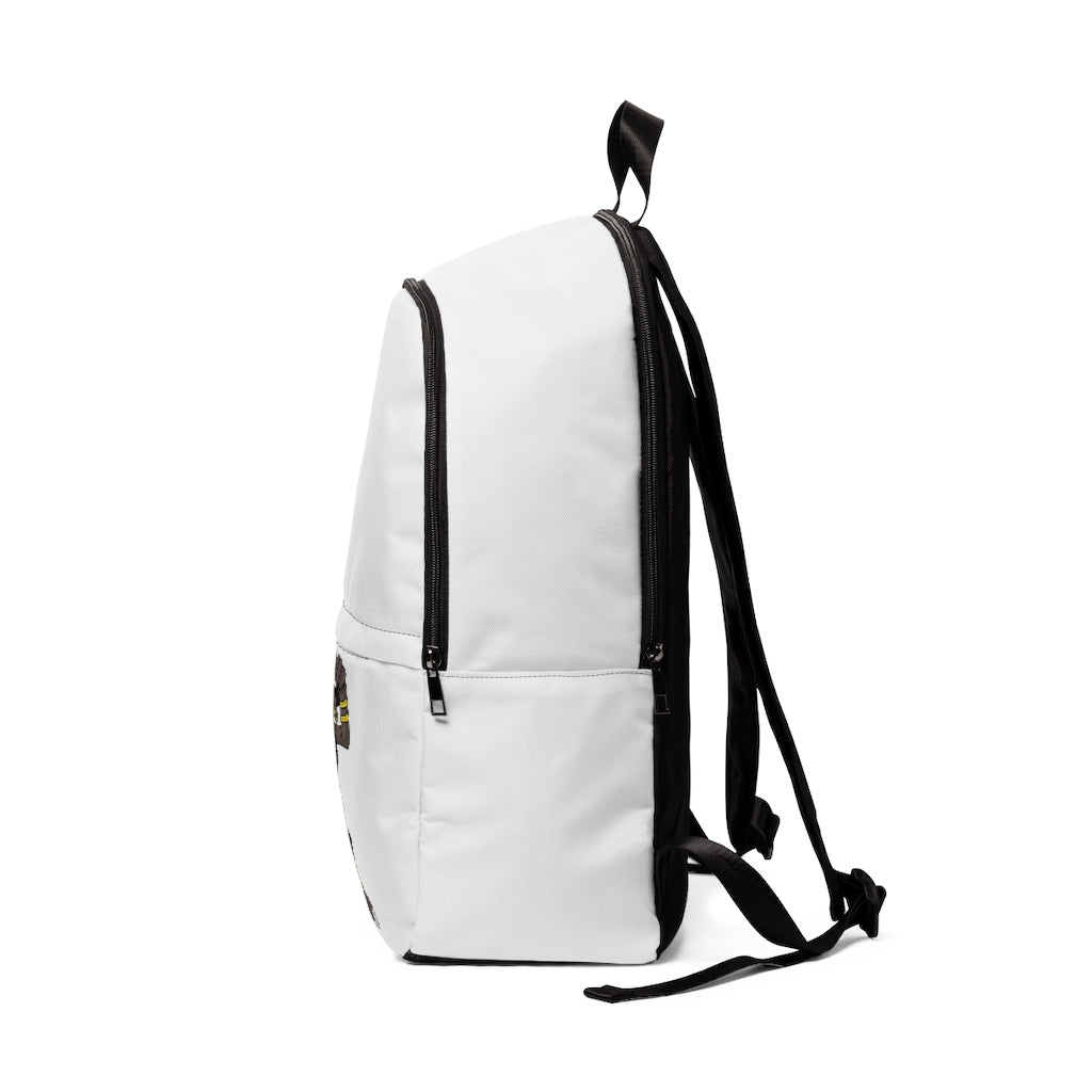 Brossox Unisex Fabric Backpack in a stylish design, featuring adjustable straps and a padded back panel, perfect for school and travel.