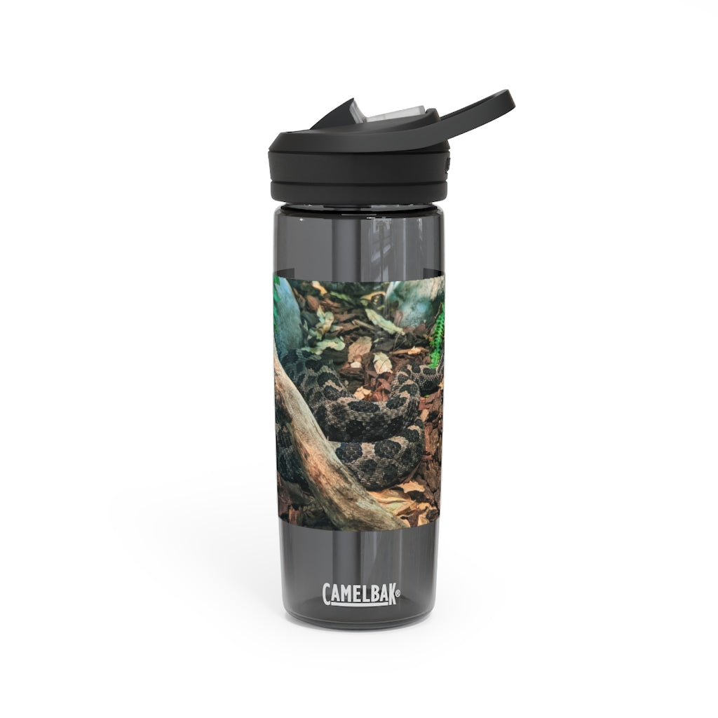 Brown and Black Snake CamelBak Eddy® Water Bottle, showcasing its sleek design and durable material.