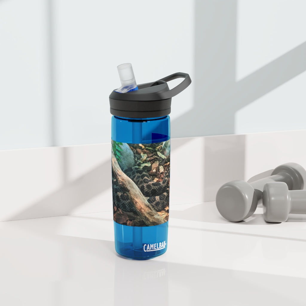 Brown and Black Snake CamelBak Eddy® Water Bottle, showcasing its sleek design and durable material.