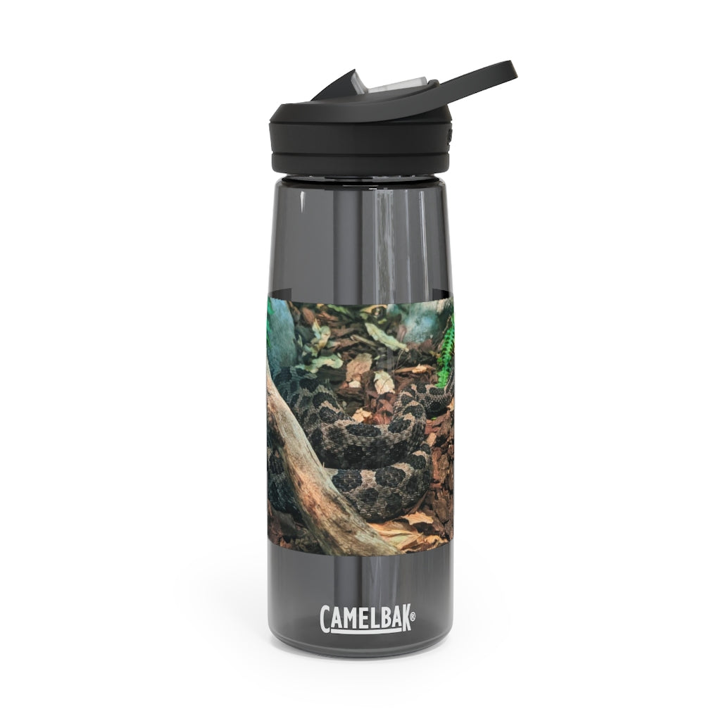 Brown and Black Snake CamelBak Eddy® Water Bottle, showcasing its sleek design and durable material.