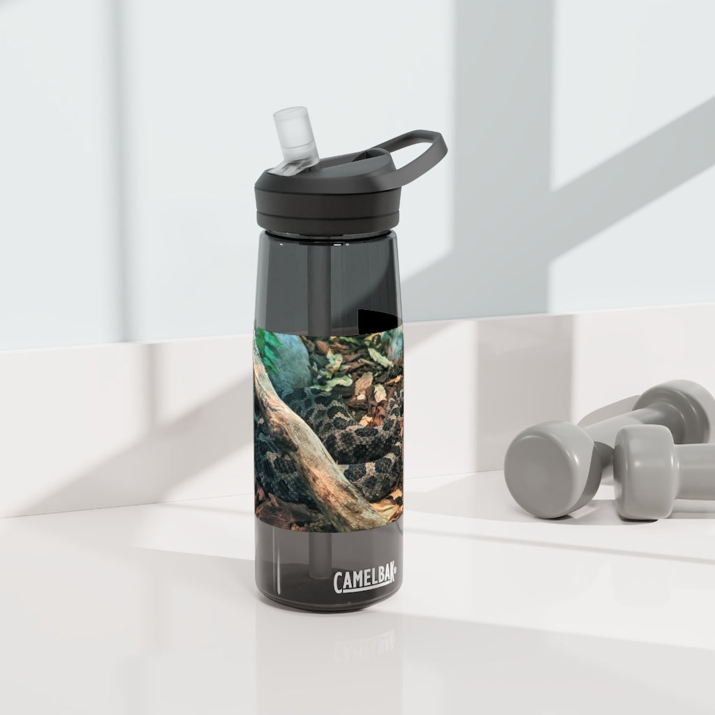 Brown and Black Snake CamelBak Eddy® Water Bottle, showcasing its sleek design and durable material.