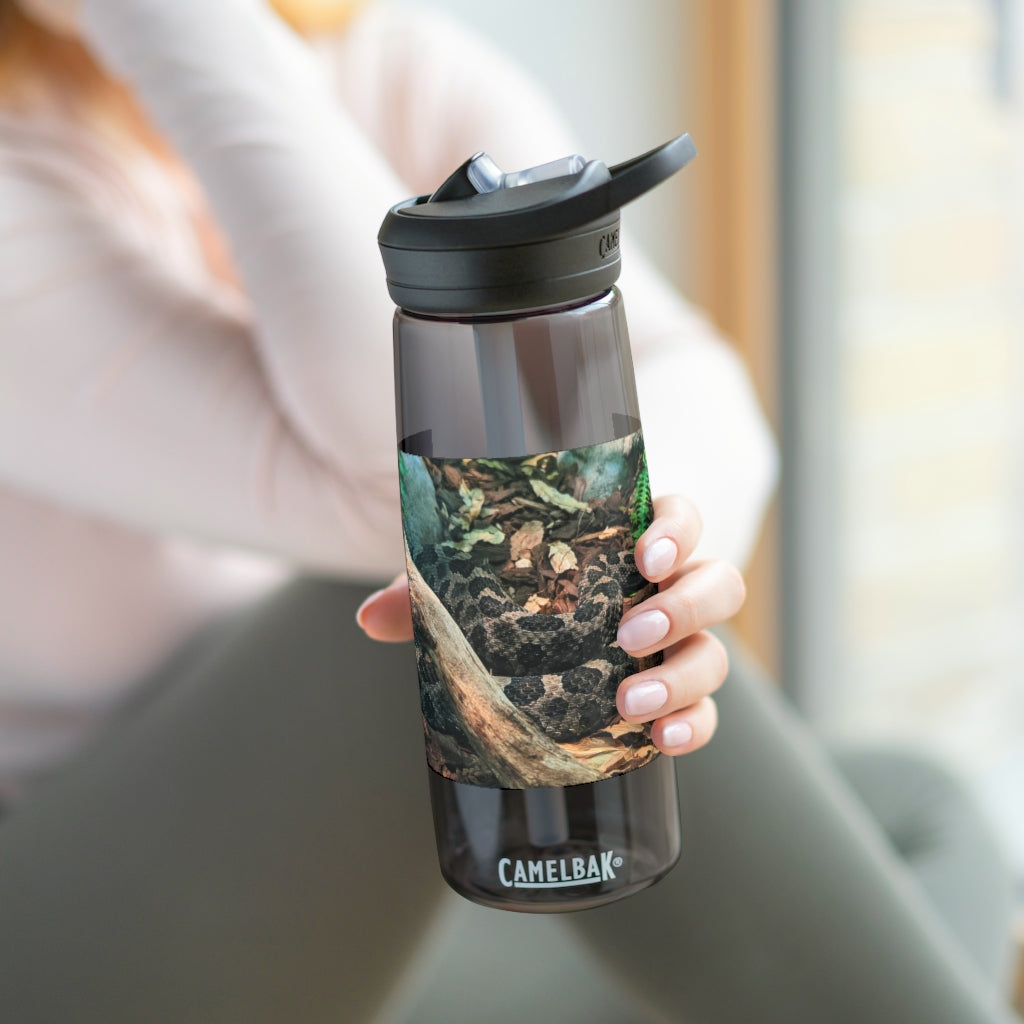 Brown and Black Snake CamelBak Eddy® Water Bottle, showcasing its sleek design and durable material.