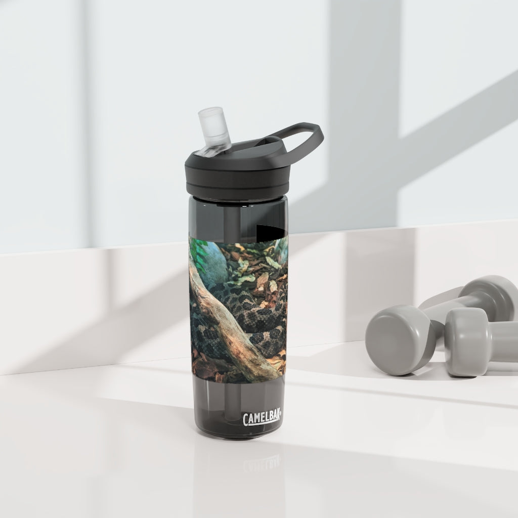 Brown and Black Snake CamelBak Eddy® Water Bottle, showcasing its sleek design and durable material.