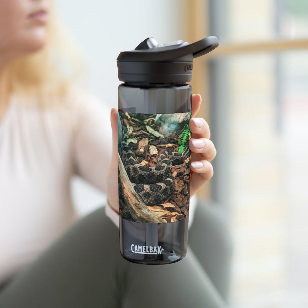 Brown and Black Snake CamelBak Eddy® Water Bottle, showcasing its sleek design and durable material.