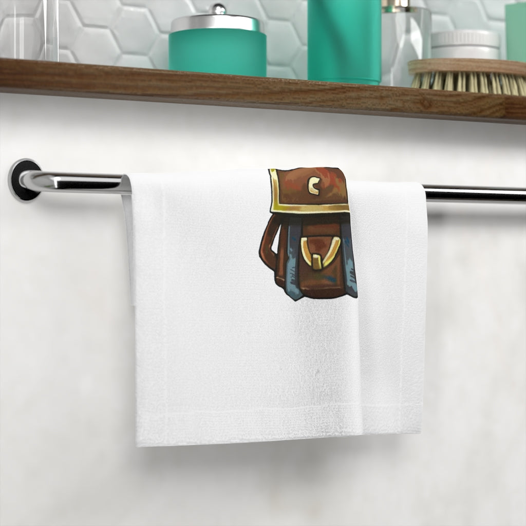 Brown Bag Face Towel featuring a customizable polyester front and soft cotton back, perfect for personal use or gifting.