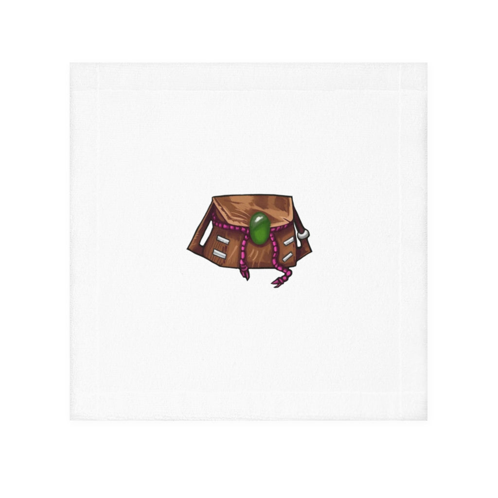 Brown Bag Face Towel featuring a customizable polyester front and soft cotton back, ideal for drying and personalizing.