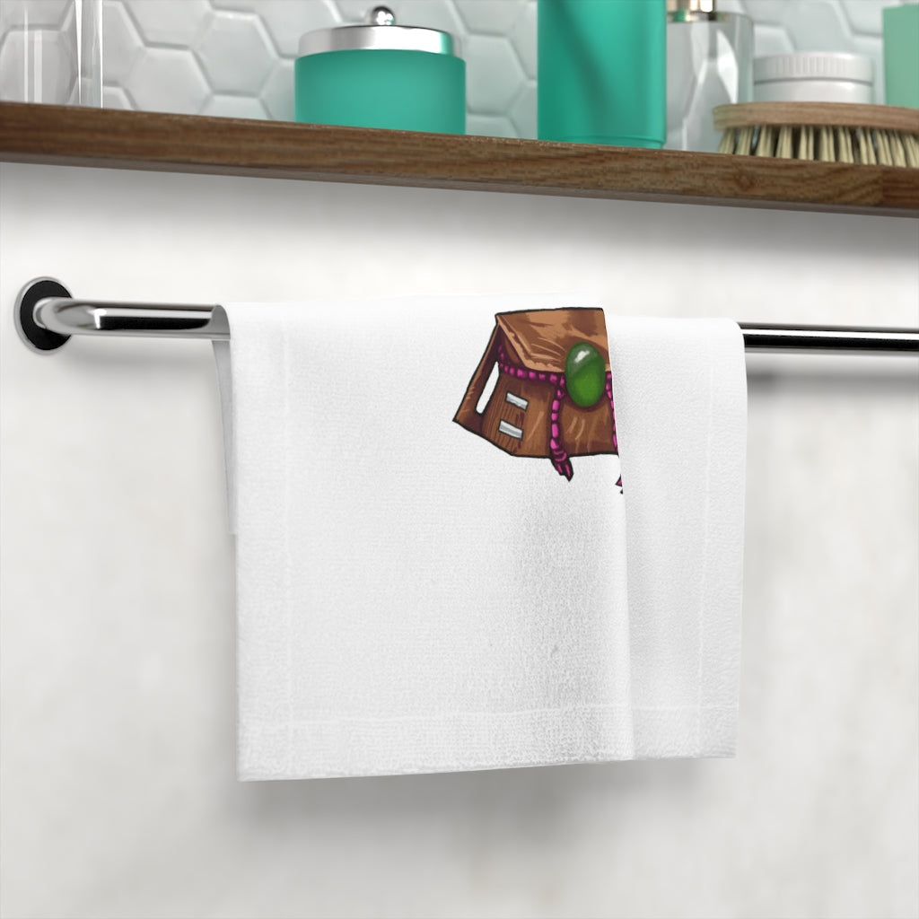 Brown Bag Face Towel featuring a customizable polyester front and soft cotton back, ideal for drying and personalizing.