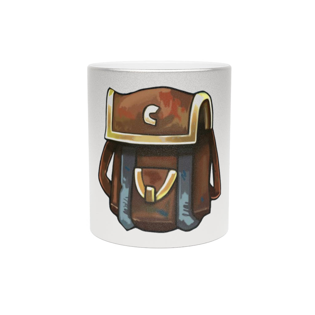 Brown Bag Metallic Mug in Silver and Gold finishes, showcasing personalized designs and a comfortable C-handle.