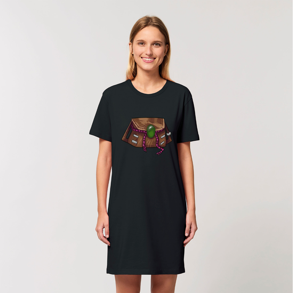 Brown Bag Organic T-Shirt Dress made from 100% organic cotton, featuring a soft texture and stylish design.