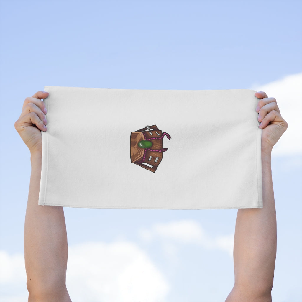 Brown Bag Rally Towel measuring 11x18 inches, featuring a soft cotton loop backing and a printed mink polyester front.