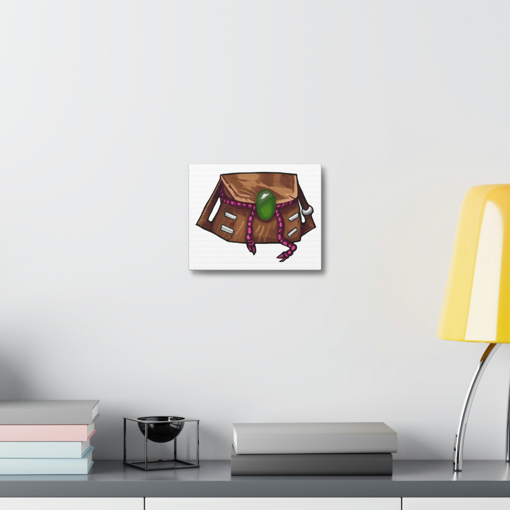 Brown Bag Stretched Canvas featuring vibrant colors and high-quality image printing on a wooden frame, ideal for indoor decor.