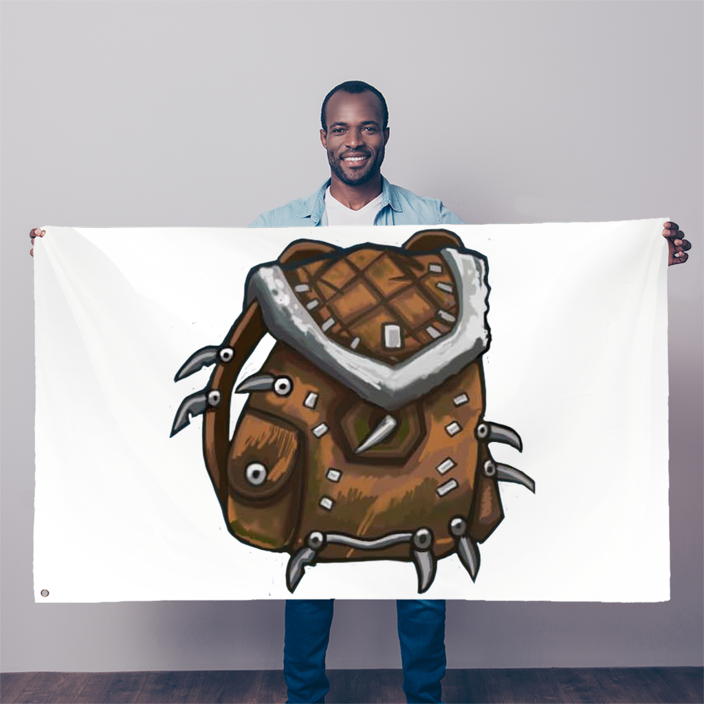 Brown Bag Sublimation Flag measuring 5FT x 3FT, made from durable polyester fabric with vibrant colors and double-stitched edges.