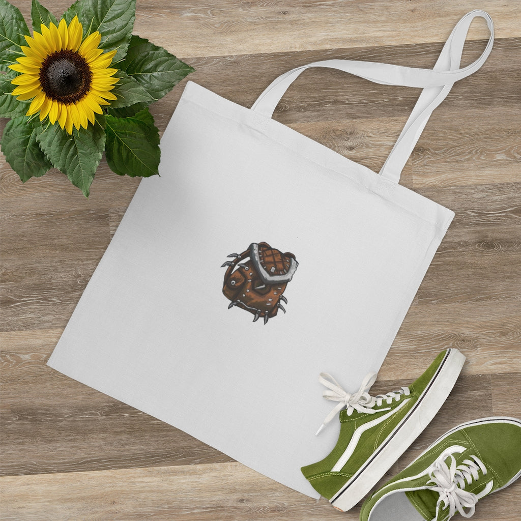 Brown Bag Tote Bag made of 100% cotton with long handles and cross-stitched design, available in multiple colors.