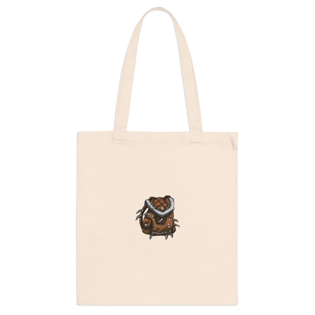 Brown Bag Tote Bag made of 100% cotton with long handles and cross-stitched design, available in multiple colors.