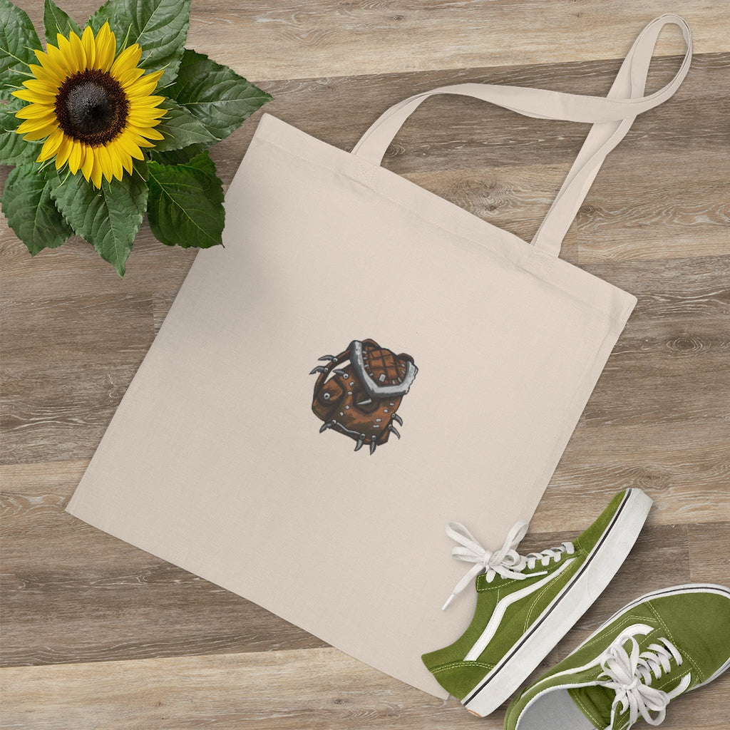 Brown Bag Tote Bag made of 100% cotton with long handles and cross-stitched design, available in multiple colors.