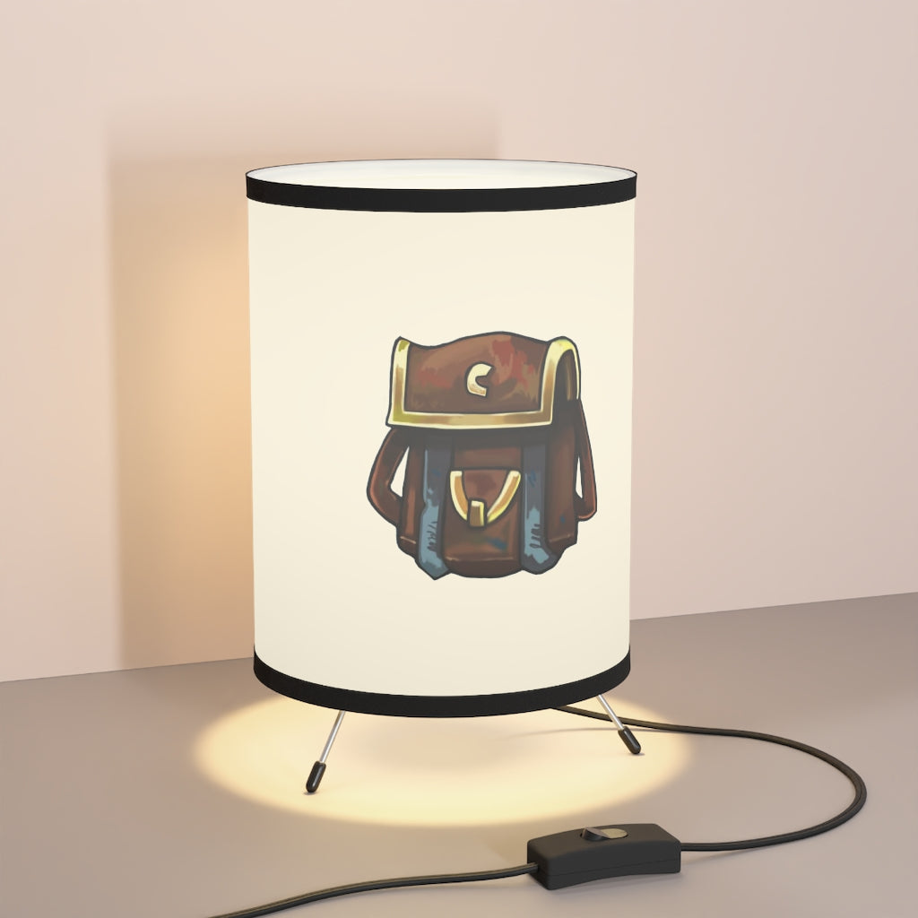 Brown Bag Tripod Lamp featuring a custom high-resolution printed shade and a sturdy galvanized steel tripod base, designed for US and CA plugs.