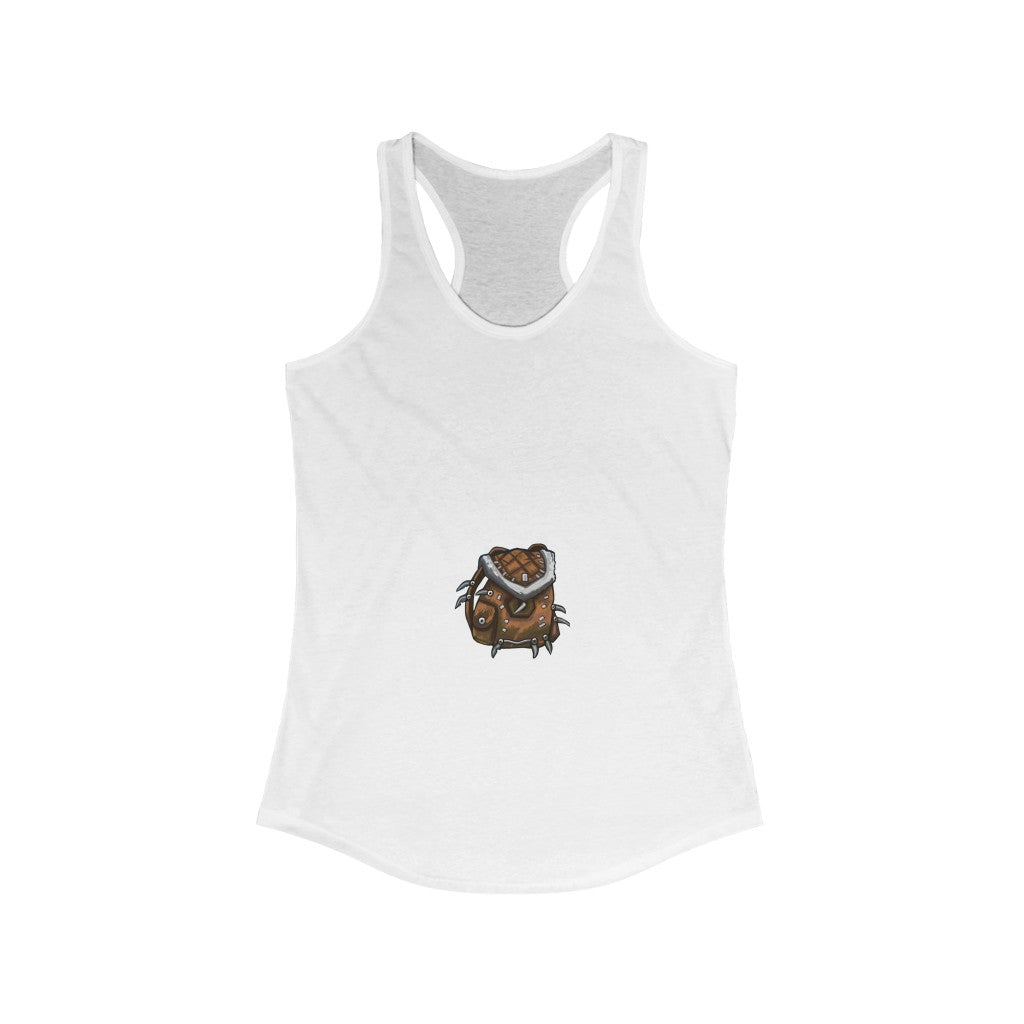 Brown Bag Women's Ideal Racerback Tank in a stylish slim fit, showcasing a racerback design and high-quality print.