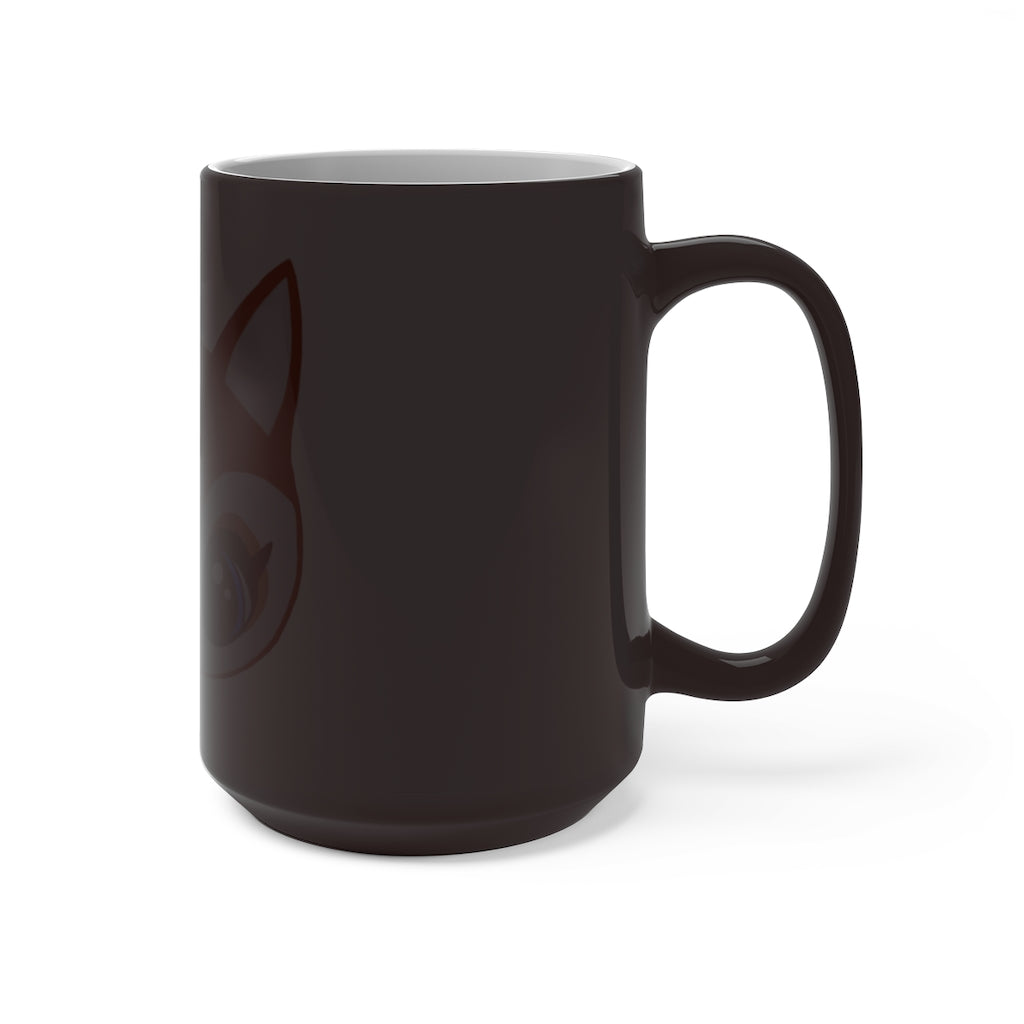 A whimsical brown deer head color changing mug, showcasing its unique design and color transformation when filled with hot liquid.