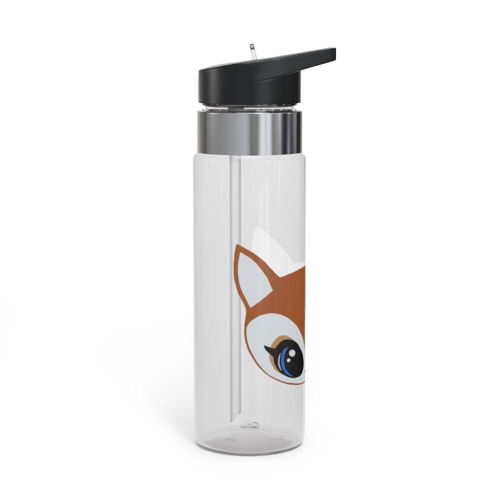 Brown Deer Head Kensington Tritan™ Sport Bottle, 20oz with a stylish deer design and carabiner hook for easy attachment.