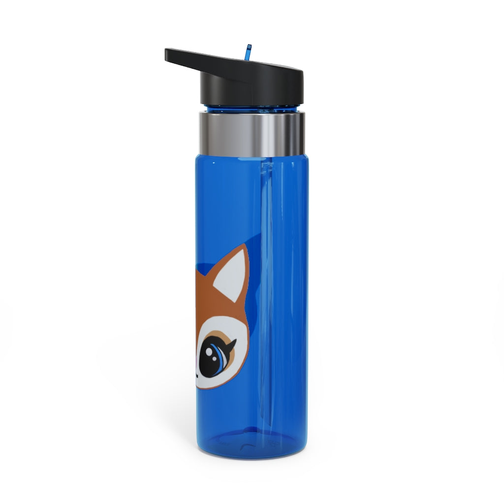 Brown Deer Head Kensington Tritan™ Sport Bottle, 20oz with a stylish deer design and carabiner hook for easy attachment.