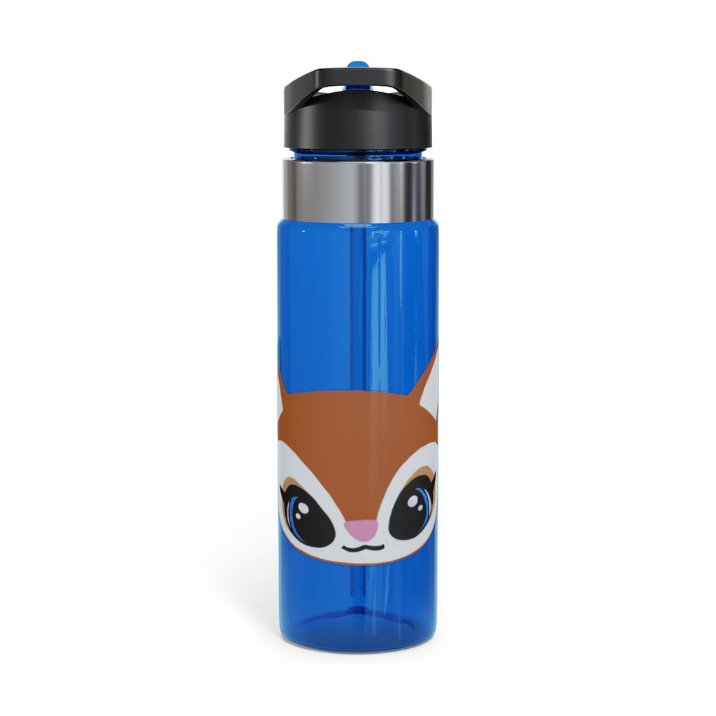 Brown Deer Head Kensington Tritan™ Sport Bottle, 20oz with a stylish deer design and carabiner hook for easy attachment.