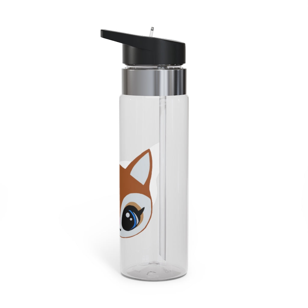 Brown Deer Head Kensington Tritan™ Sport Bottle, 20oz with a stylish deer design and carabiner hook for easy attachment.