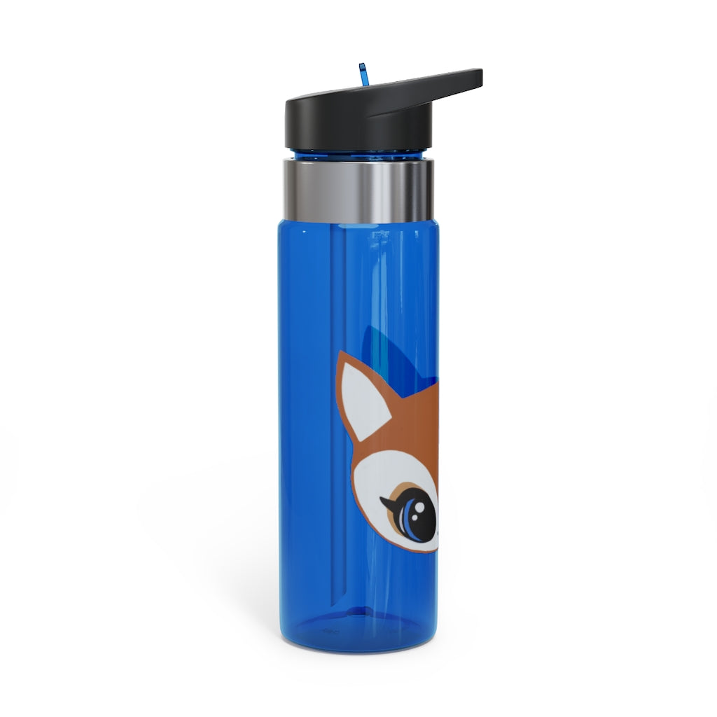 Brown Deer Head Kensington Tritan™ Sport Bottle, 20oz with a stylish deer design and carabiner hook for easy attachment.