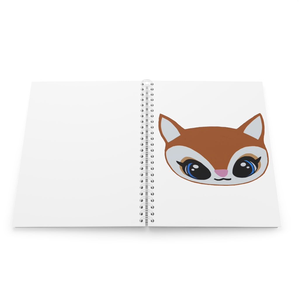 Brown Deer Head Spiral Notebook with customizable covers and wide-ruled pages, featuring a semi-gloss laminated finish.