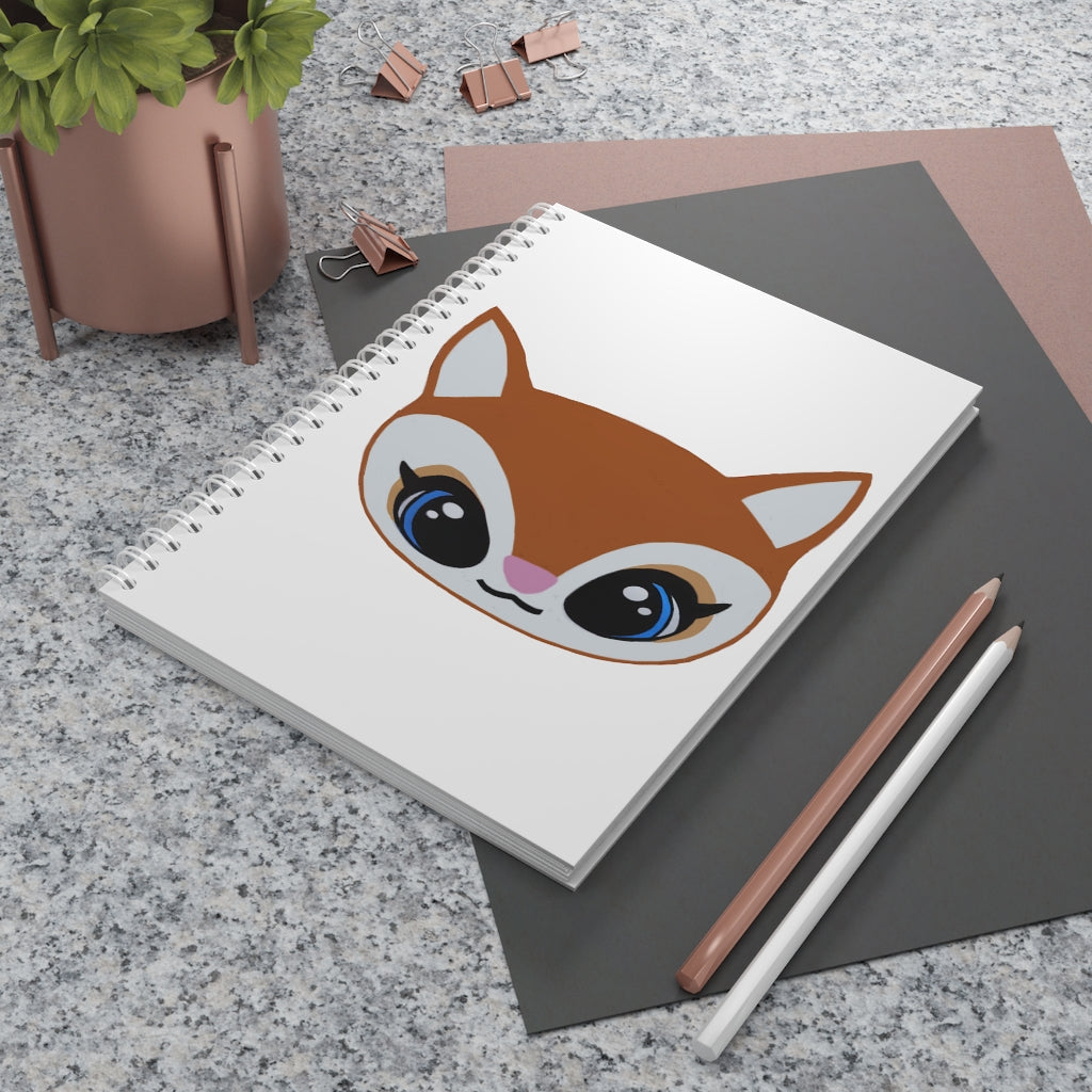 Brown Deer Head Spiral Notebook with customizable covers and wide-ruled pages, featuring a semi-gloss laminated finish.