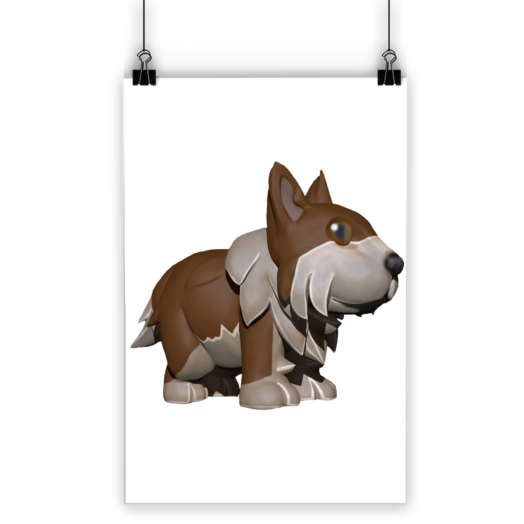 A vibrant Brown Dog Classic Poster showcasing a detailed dog illustration on semi-gloss paper.