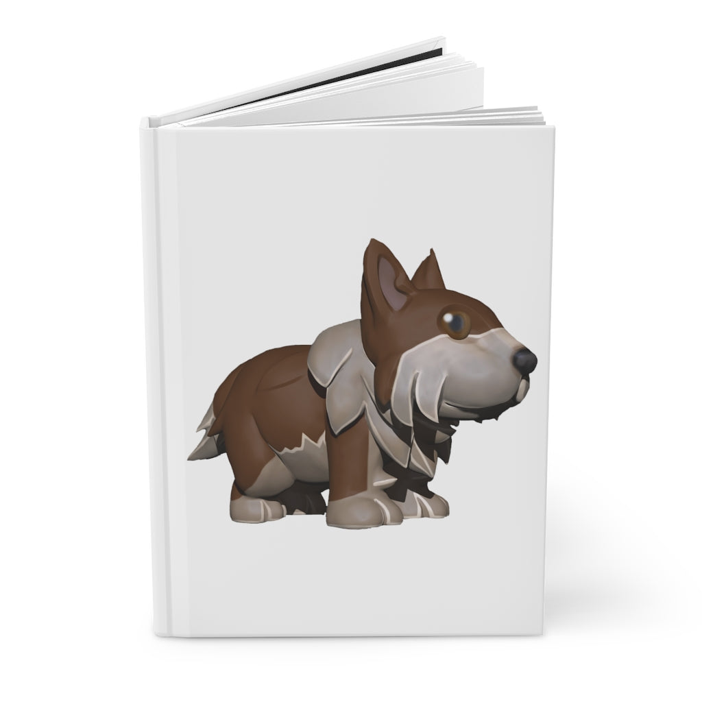 Brown Dog Hardcover Journal with matte finish, customizable covers, and lined pages, perfect for personal journaling.