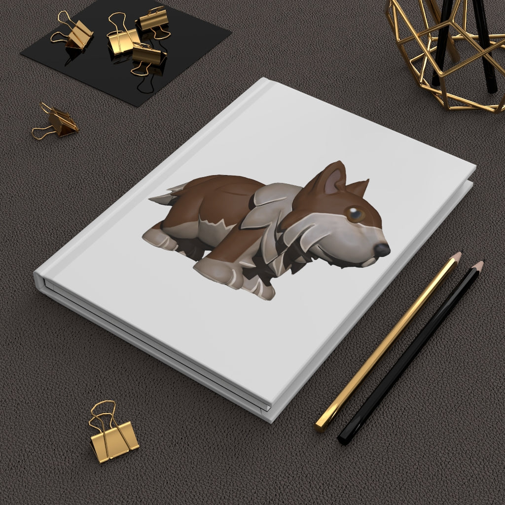 Brown Dog Hardcover Journal with matte finish, customizable covers, and lined pages, perfect for personal journaling.