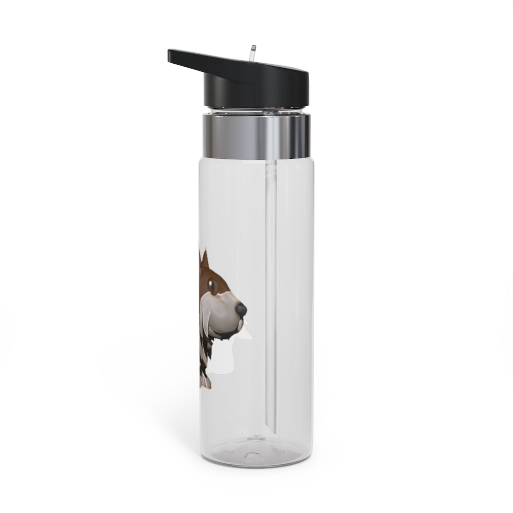 Brown Dog Kensington Tritan™ Sport Bottle in a stylish design, featuring a screw-on lid, straw, and carabiner hook, perfect for hydration on the go.