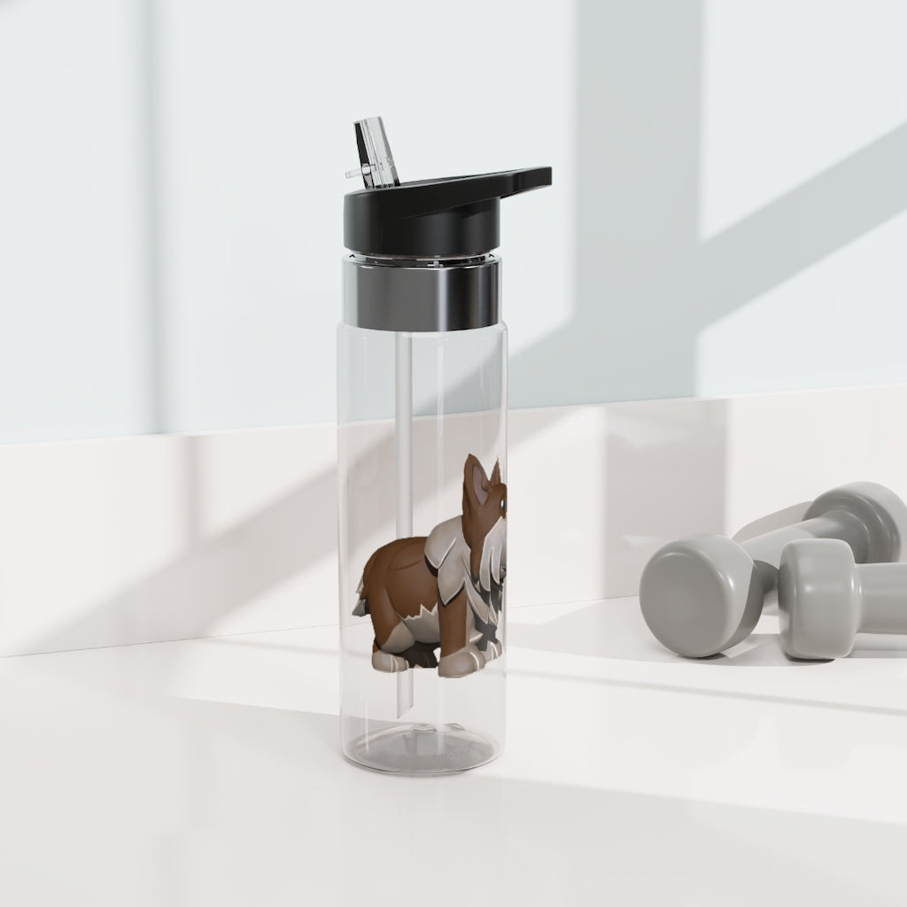 Brown Dog Kensington Tritan™ Sport Bottle in a stylish design, featuring a screw-on lid, straw, and carabiner hook, perfect for hydration on the go.