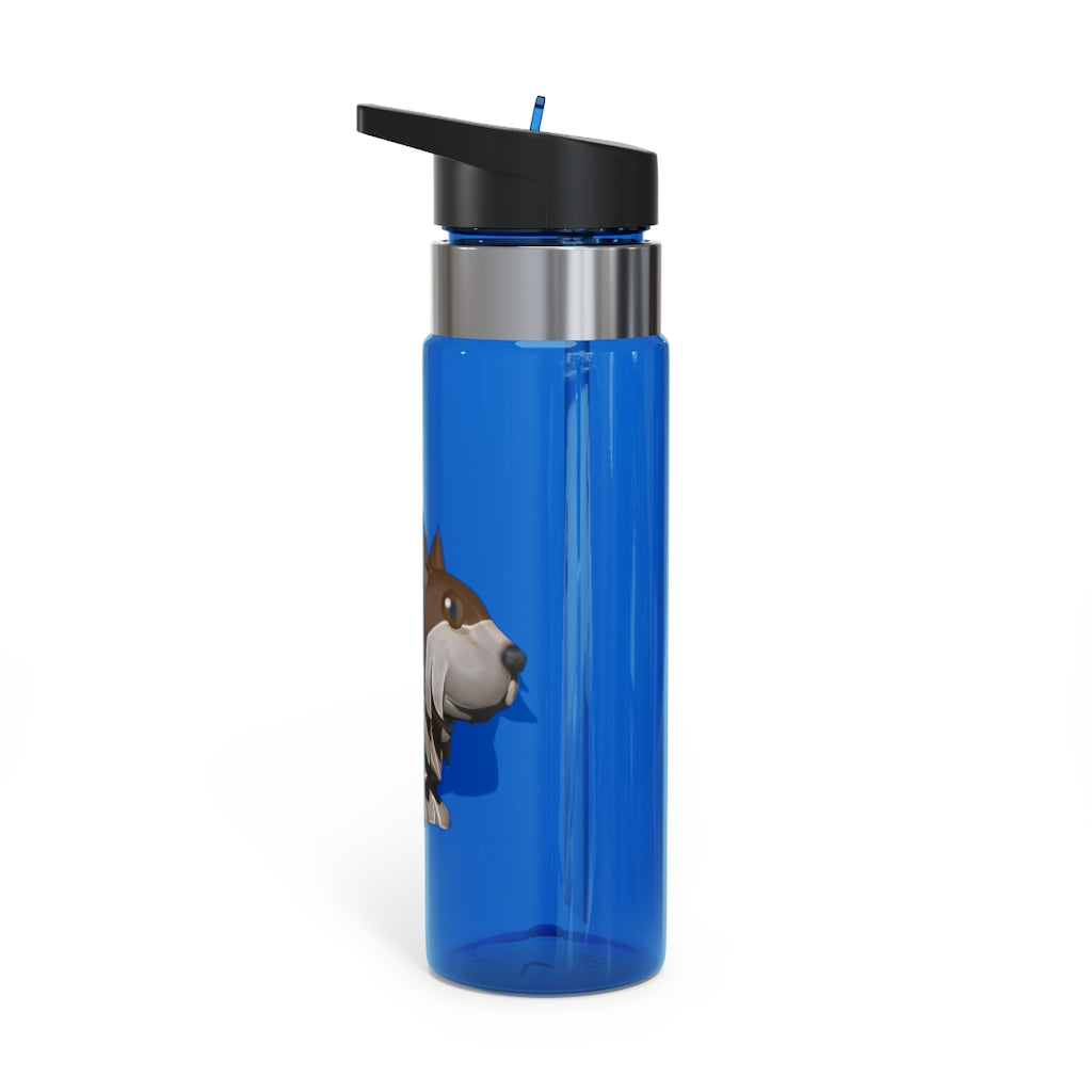 Brown Dog Kensington Tritan™ Sport Bottle in a stylish design, featuring a screw-on lid, straw, and carabiner hook, perfect for hydration on the go.