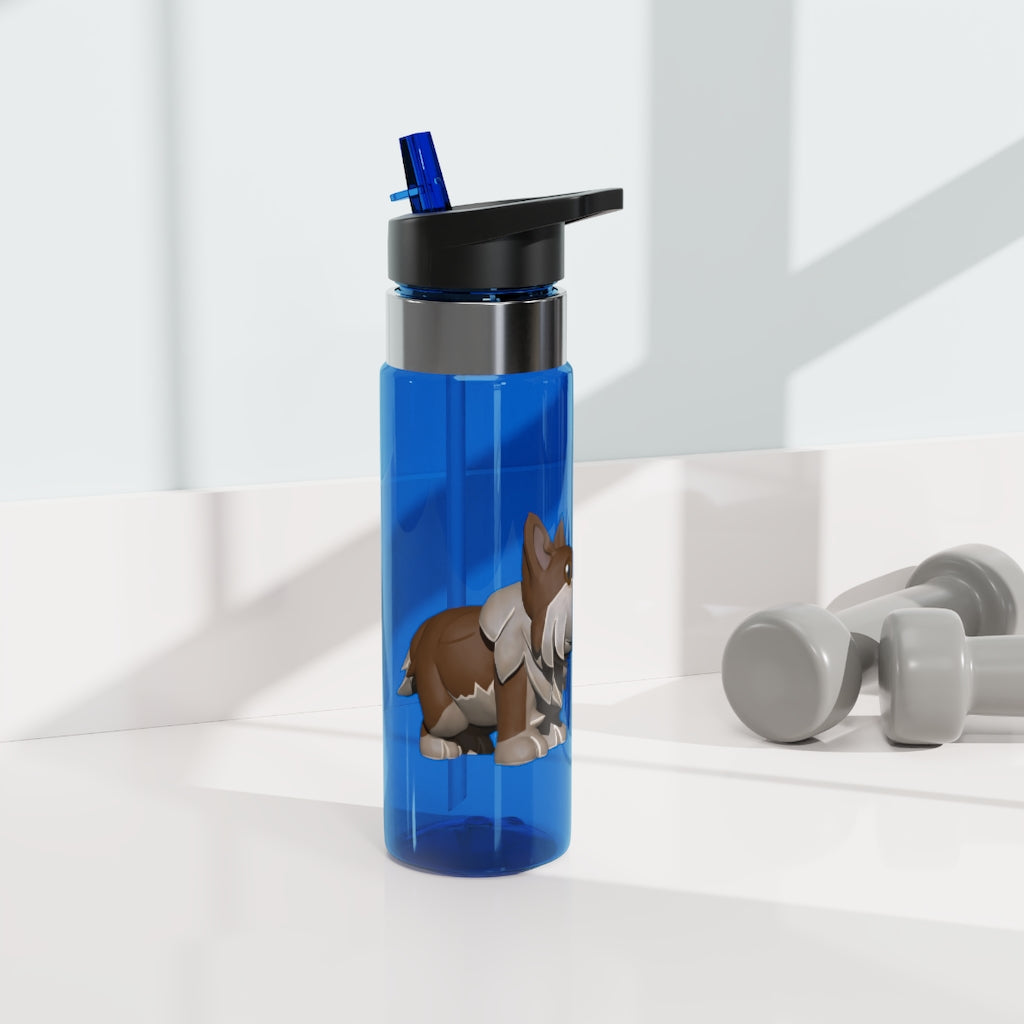 Brown Dog Kensington Tritan™ Sport Bottle in a stylish design, featuring a screw-on lid, straw, and carabiner hook, perfect for hydration on the go.