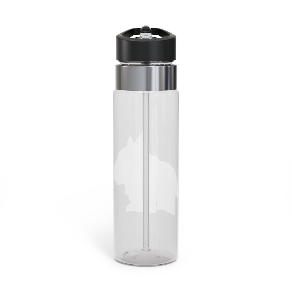 Brown Dog Kensington Tritan™ Sport Bottle in a stylish design, featuring a screw-on lid, straw, and carabiner hook, perfect for hydration on the go.