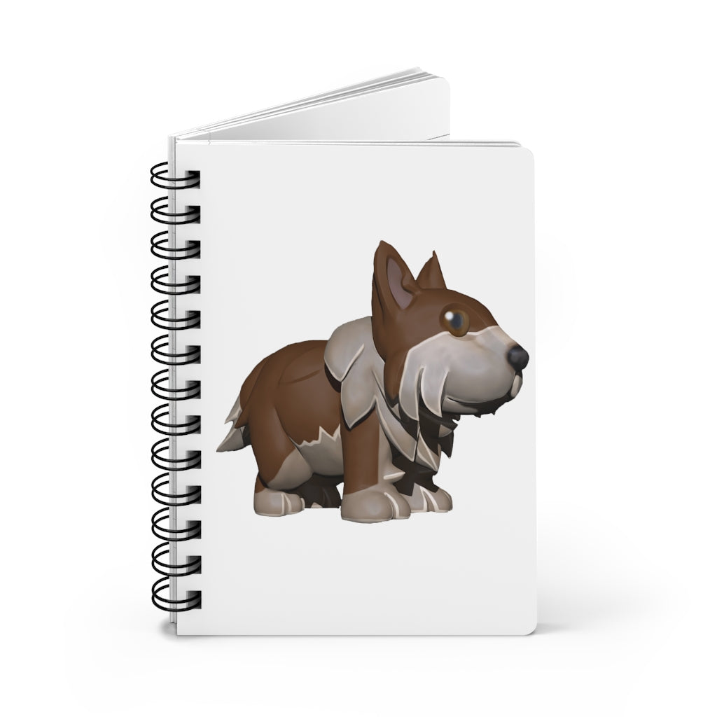 Brown Dog Spiral Bound Journal with glossy laminated cover and lined pages, perfect for writing and personalization.