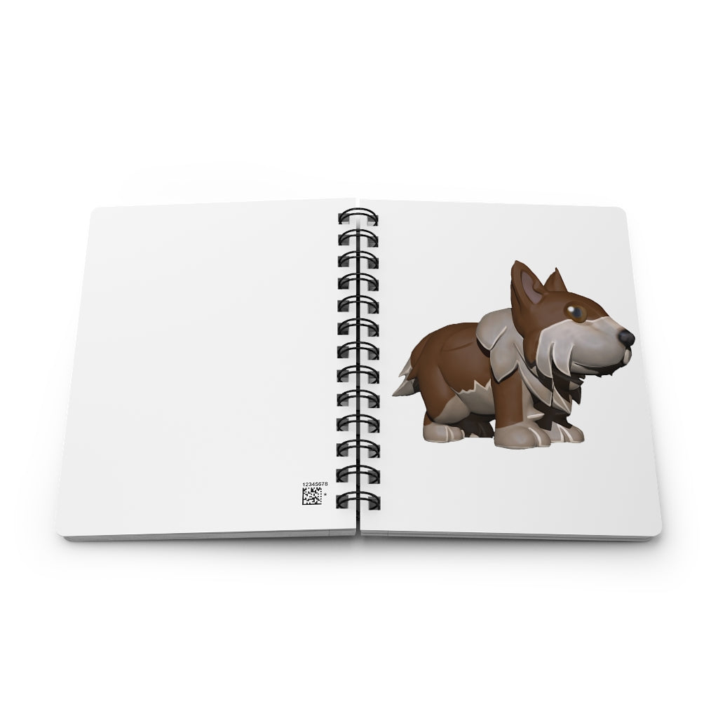 Brown Dog Spiral Bound Journal with glossy laminated cover and lined pages, perfect for writing and personalization.