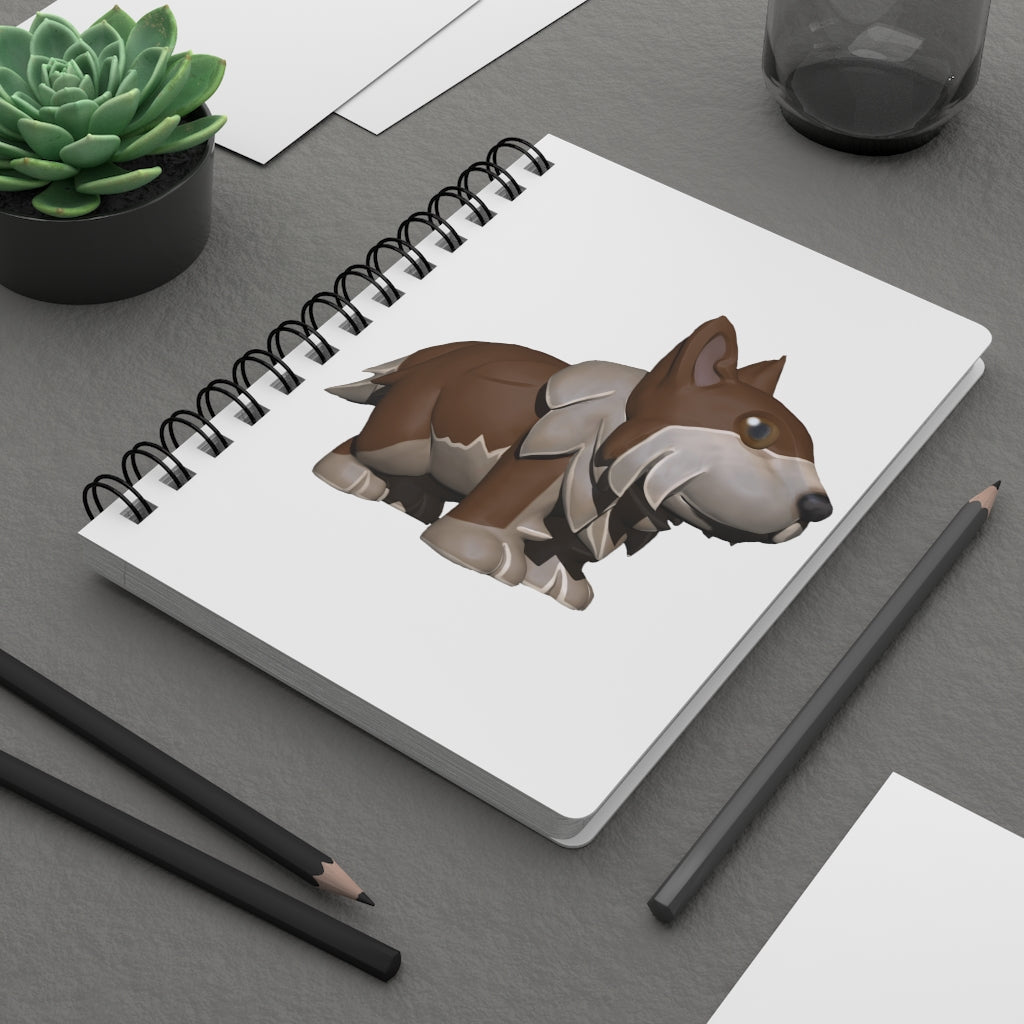 Brown Dog Spiral Bound Journal with glossy laminated cover and lined pages, perfect for writing and personalization.