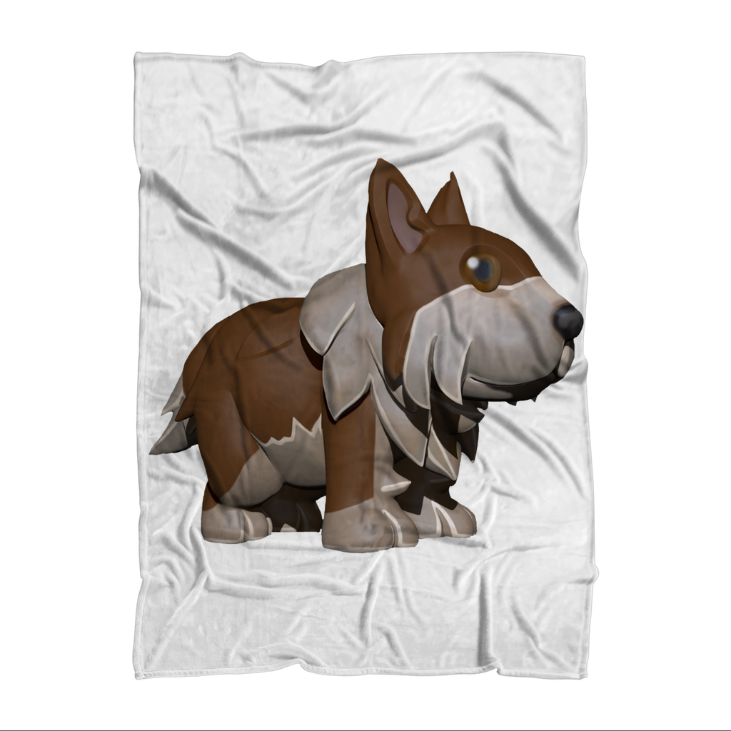 Brown Dog Sublimation Throw Blanket made of soft polar fleece, featuring a charming dog design on a white background.