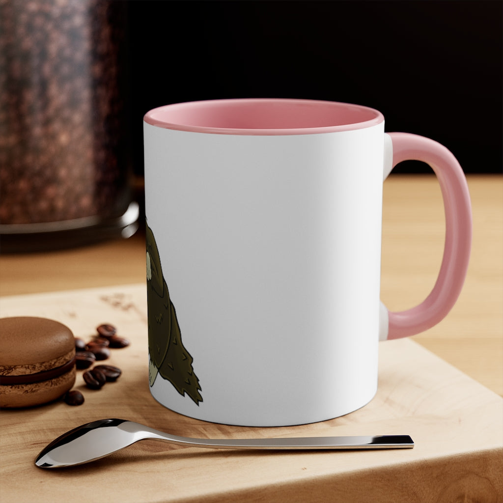 Brown Hamster 11oz Accent Mug featuring a white ceramic body with a colored interior and handle, perfect for personalized designs.