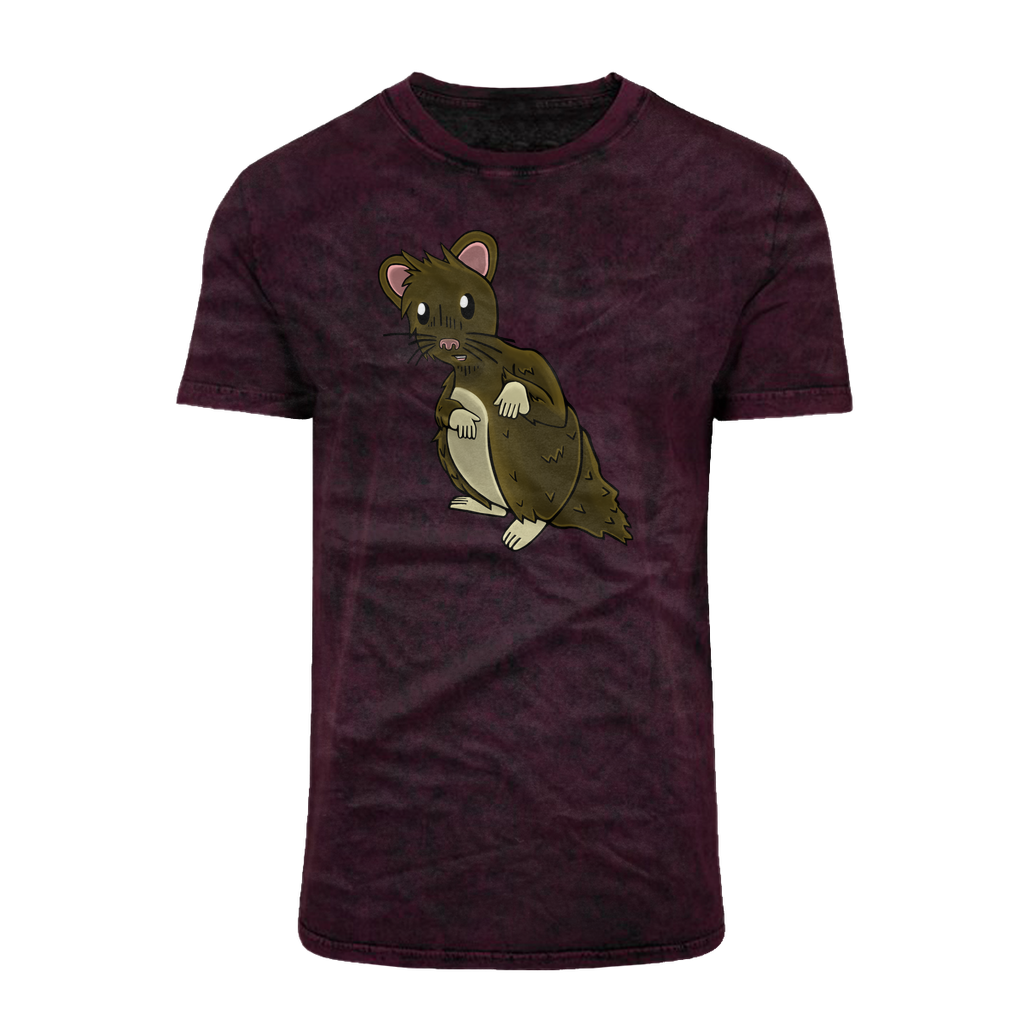 Brown Hamster Acid Washed T-Shirt featuring a classic crew neck and unique batik look.