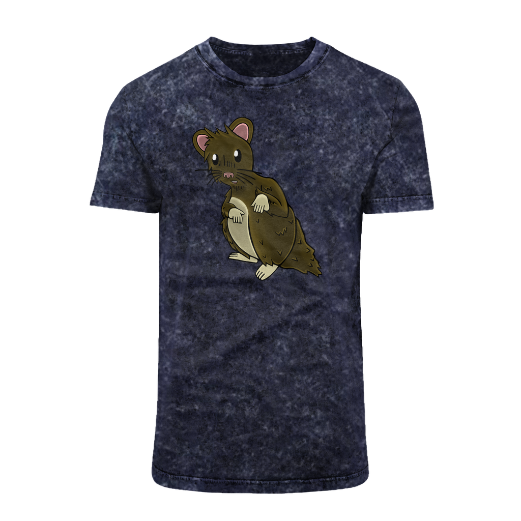 Brown Hamster Acid Washed T-Shirt featuring a classic crew neck and unique batik look.