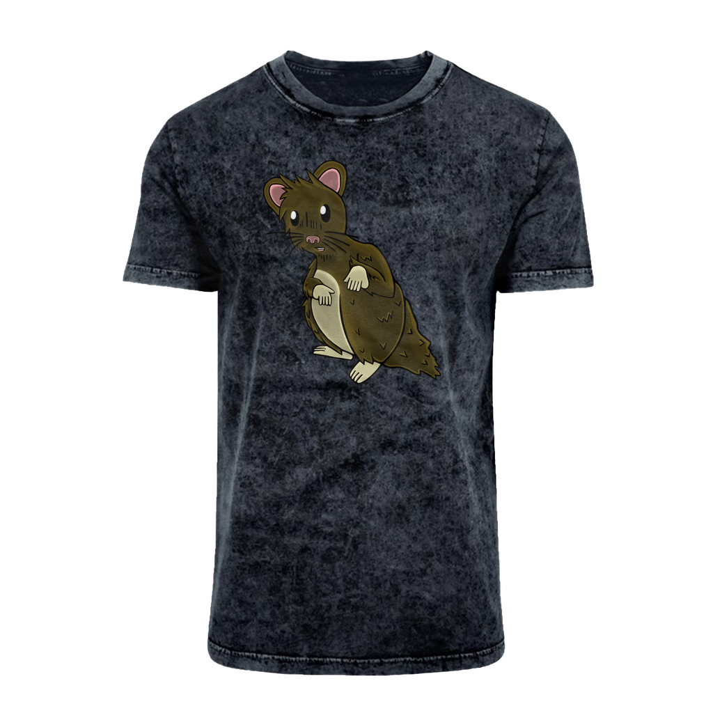 Brown Hamster Acid Washed T-Shirt featuring a classic crew neck and unique batik look.