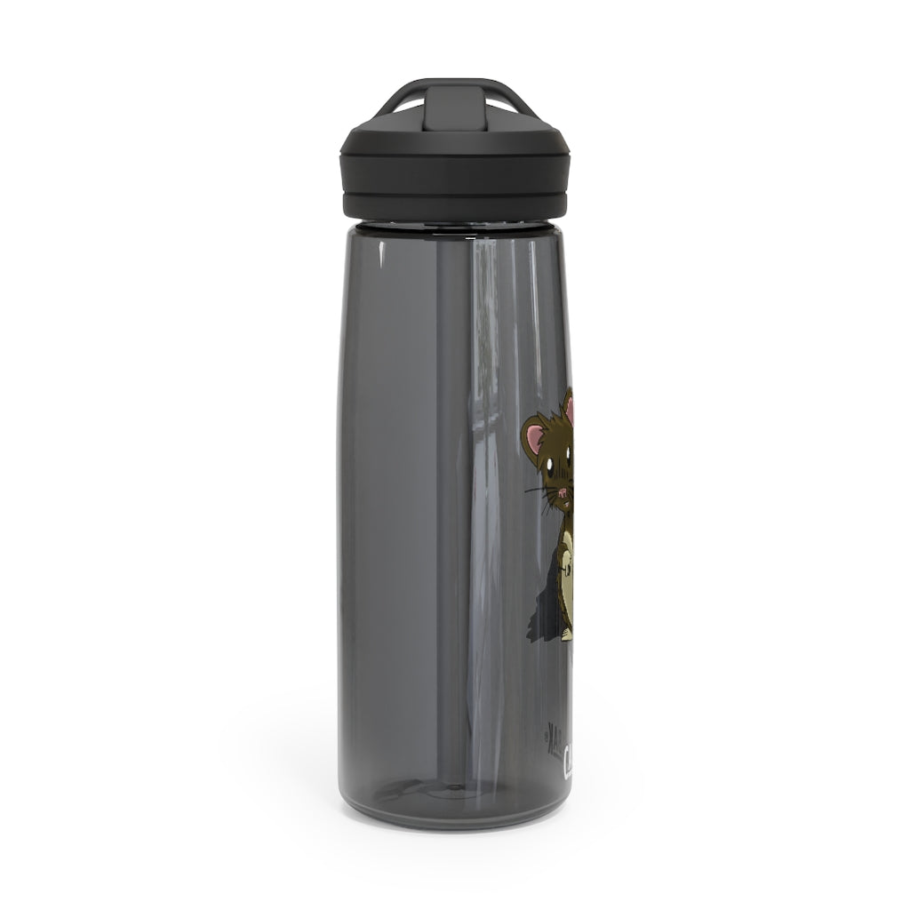 Brown Hamster CamelBak Eddy® Water Bottle in 20oz and 25oz sizes, showcasing its durable design and spill-proof features.