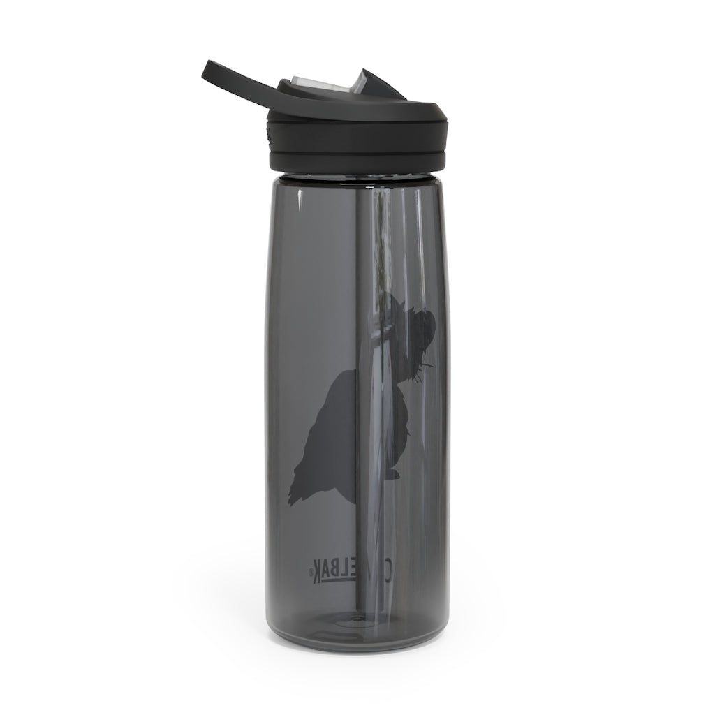 Brown Hamster CamelBak Eddy® Water Bottle in 20oz and 25oz sizes, showcasing its durable design and spill-proof features.