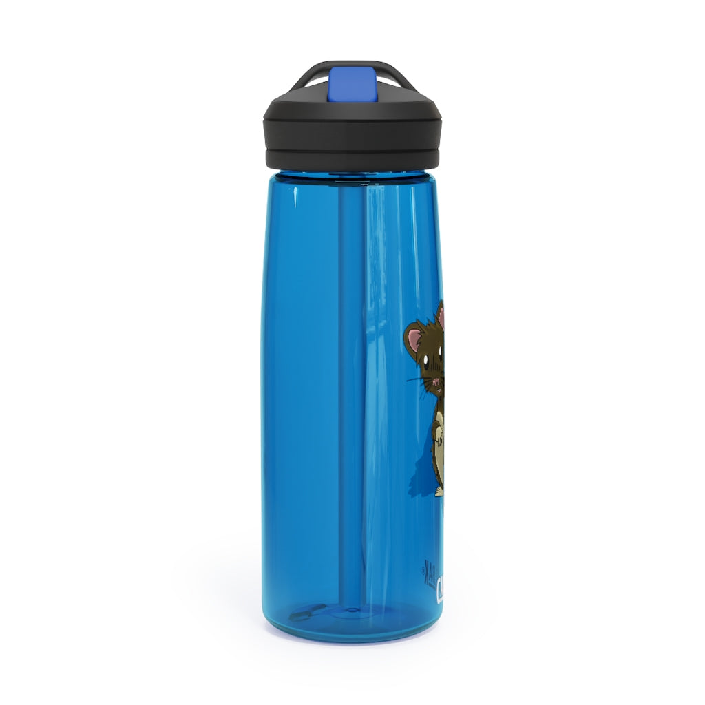 Brown Hamster CamelBak Eddy® Water Bottle in 20oz and 25oz sizes, showcasing its durable design and spill-proof features.