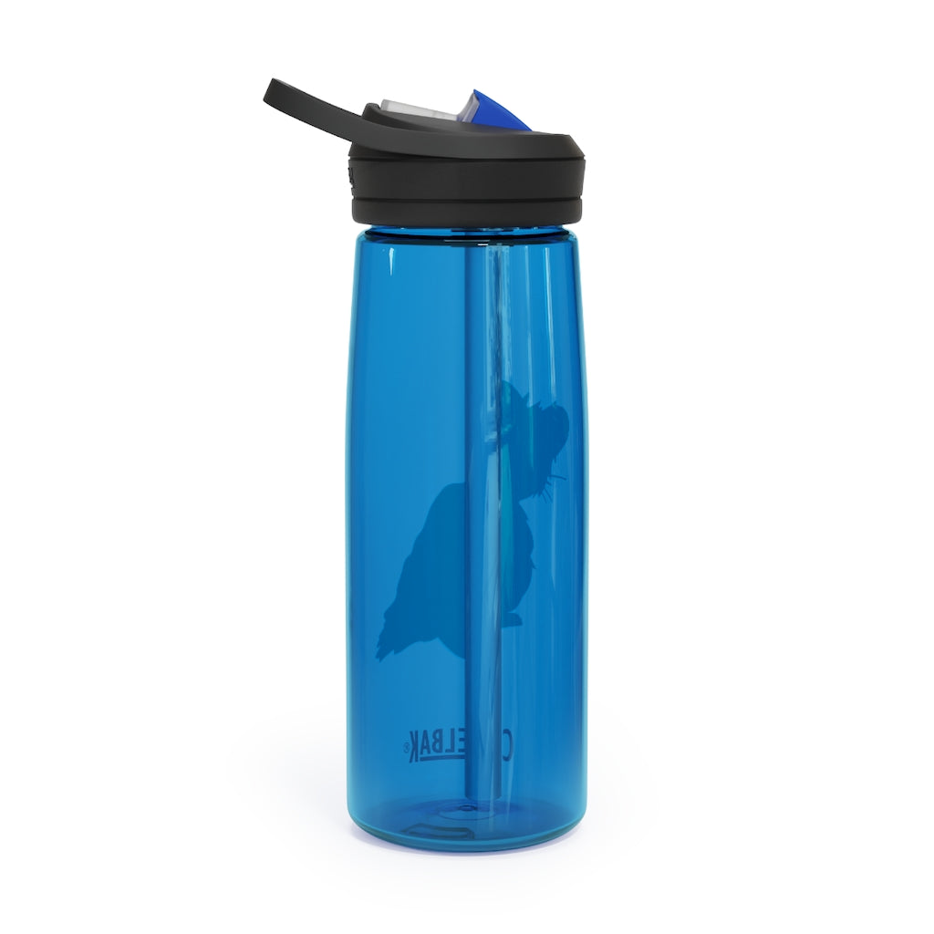 Brown Hamster CamelBak Eddy® Water Bottle in 20oz and 25oz sizes, showcasing its durable design and spill-proof features.