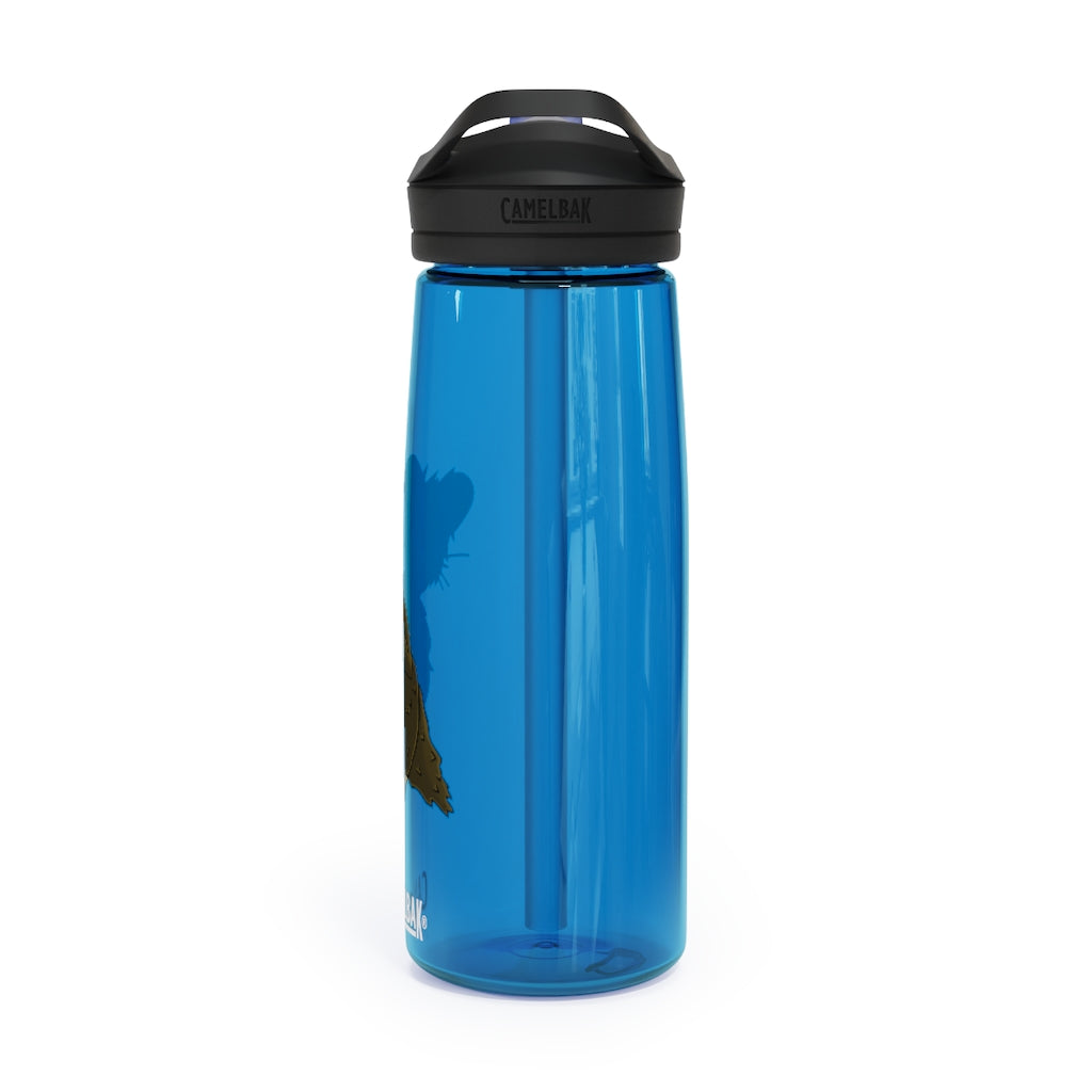 Brown Hamster CamelBak Eddy® Water Bottle in 20oz and 25oz sizes, showcasing its durable design and spill-proof features.